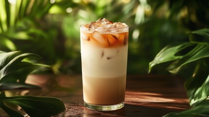 Tropical Latte with Cookie Crumble Garnish
