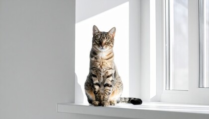 Cozy cat with copy space and soft shadow on wall. Custom AI Model