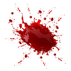 3D illustration of a bloodstain on a transparent background