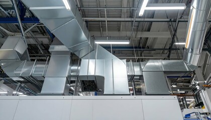 Industrial Air Duct System in Modern Manufacturing Facility