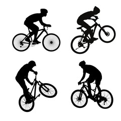 Fototapeta premium Black bicycle man glyph icon illustration