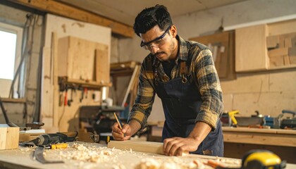 carpenter working on a wooden board. Custom AI Model