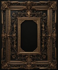 Black & gold ornate frame, shimmering accents,  mockup,  exclusive,  royal