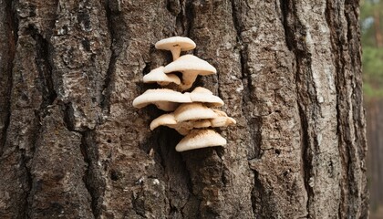  Fungi Growing Between Cracks in Tree Bark