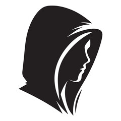 Woman Hooded Silhouette Vector Art Mysterious Female Figure Design