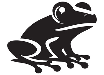 Simple Frog Silhouette Vector Illustration Amphibian Wildlife Design