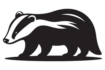 Badger Silhouette Vector Illustration Bold Wildlife Animal Design