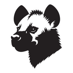 Hyena Head Silhouette Vector Art for Wildlife Themed Designs