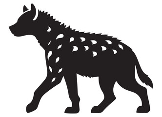 Hyena Walking Silhouette Vector Art Illustration Wildlife Animal Image