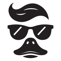 Cool Duck with Sunglasses Vector Illustration Graphic Design Image