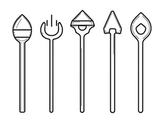 Simple trenching spade outline drawing for construction use