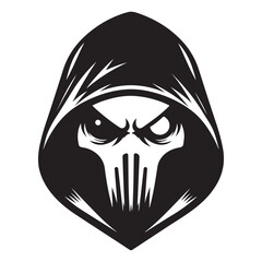 Skull Grim Reaper Silhouette Illustration of Darkness Danger
