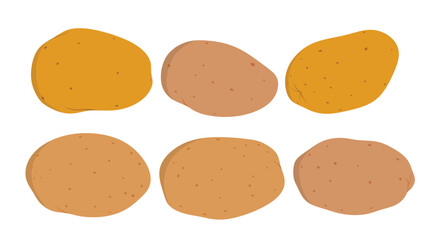 potato icon set in the flat style on white background.