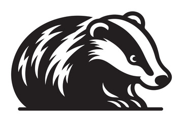 Stylized Badger Silhouette Illustration for Wildlife and Mascot Designs