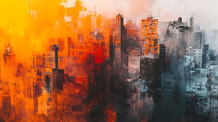 A Crowded Urban City Struggling with Pollution, Garbage, and Noise in a Chaotic Environment