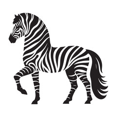 Elegant Zebra Silhouette Vector Art Illustration Standing Gracefully