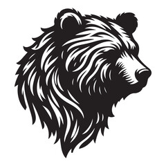 Bear Head Silhouette Vector Wildlife Predator Illustration Design