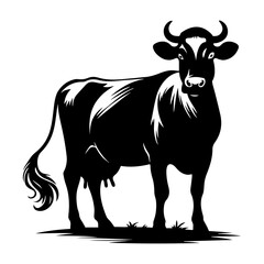Cow Silhouette vector, cow logo, Farm animal, Vector illustration
