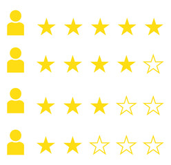 Five stars rating review icon. Feedback, Best seller, Quality icon isolated on white background. eps 10 