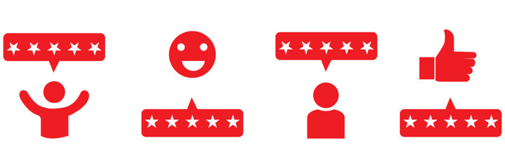 Fototapeta premium Customer review vector illustration. Feedback icon set. design eps 10 