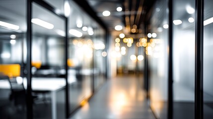 Dynamic workspace aesthetic modern office interior blurred background inspiring ambiance professional view