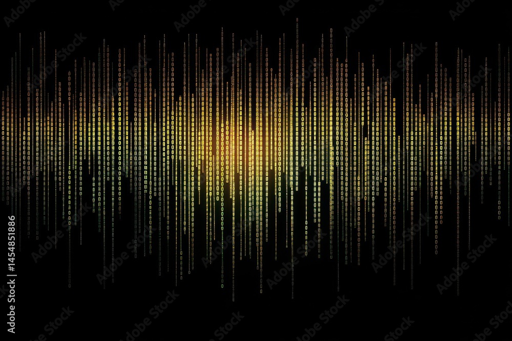 Poster golden binary code background