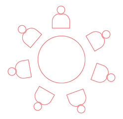 Group People Thin Icons. Conference Meeting Icons. Team work and human resource management. design  eps 10 