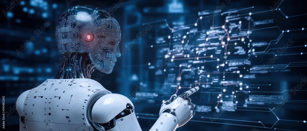 Poster advanced robot interacts with data interface