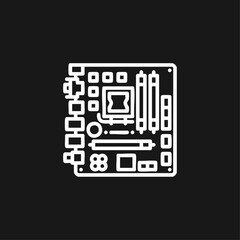 Motherboard icon logo flat vector design