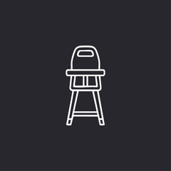 High chair icon logo flat vector design
