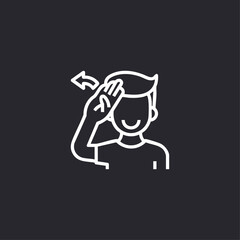 Hello sign language icon logo flat vector design