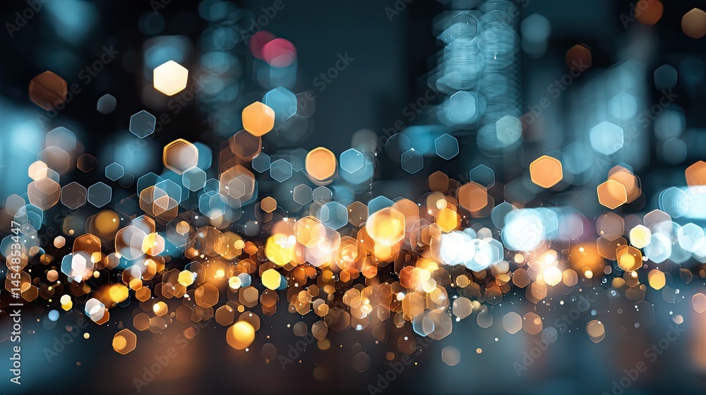 Poster dynamic business concept design featuring bokeh light effects in urban environment professional view
