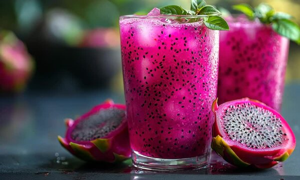Refreshing dragon fruit drink made with fresh ingredients