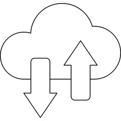 Cloud data icon single vector illustration