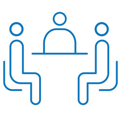 meeting room icon set. Meeting room, discussion, business conference, support group outline icon. design eps 10 