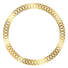 Golden Circle, golden border, golden wedding ornament, luxurious gold circle