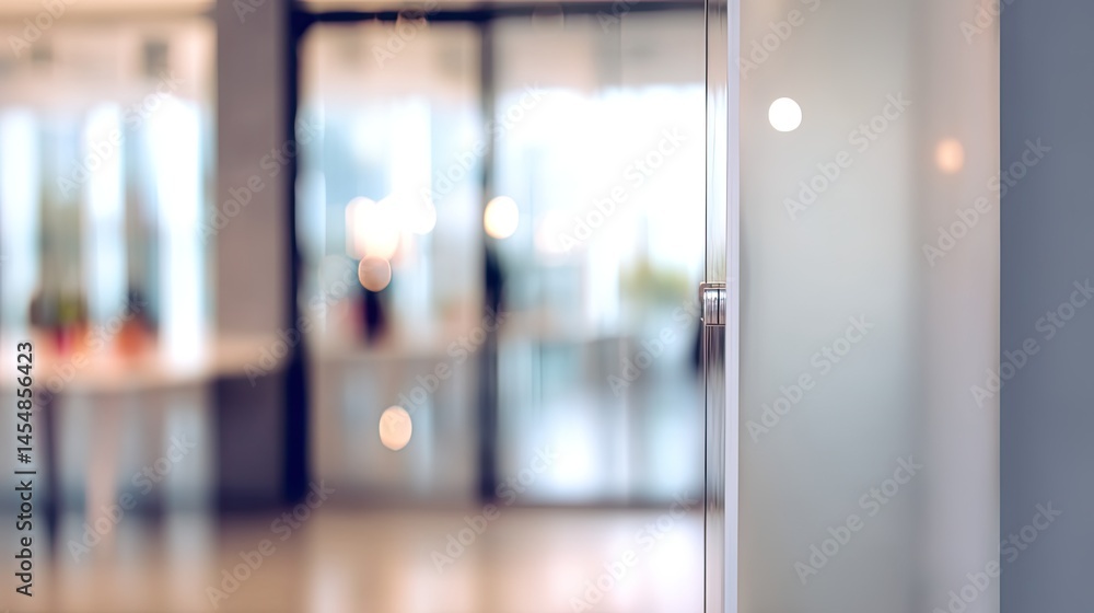 Poster office meeting space with blurred background modern environment professional setting elegant view