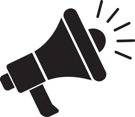 Megaphone flat icon. Loudspeaker icon vector logo design template. Public announcement sign isolated on transparent background. Advertising and marketing megaphone sign vector.
