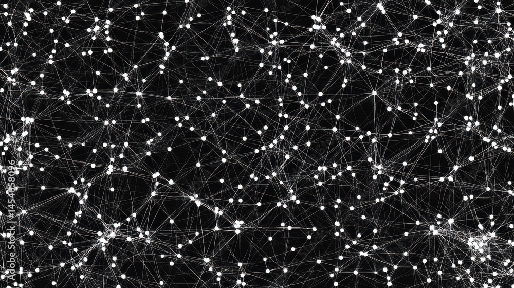 Poster networking background with connected dots and image area