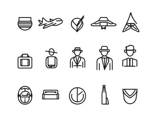 Modern Jet Set Lifestyle Icon in Clean Line Art Style