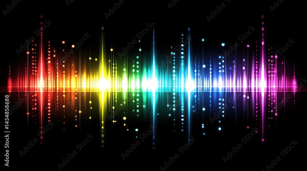 Poster abstract colorful sound wave visual effect