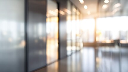 Dynamic office space modern city blurred background serene atmosphere interior view conceptual design