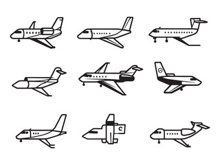 Modern Private Jet Vector Illustration for Commercial Use