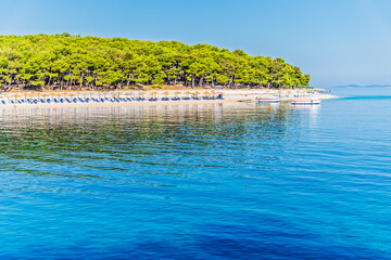 tropical beach with blue sky in Croatia