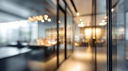 Modern office space interior corporate environment blurred design elements professional atmosphere