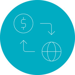 Currency icon single vector illustration