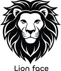 lion head vector illustration face design template 