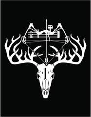 Deer Bone Hunting Cutting Printable Files - printable editable vector art file.