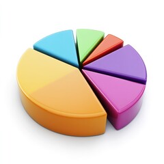 Obraz premium Colorful pie chart illustrating proportional data segments.