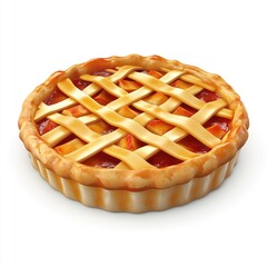 A delicious golden-brown apple pie with a lattice top.